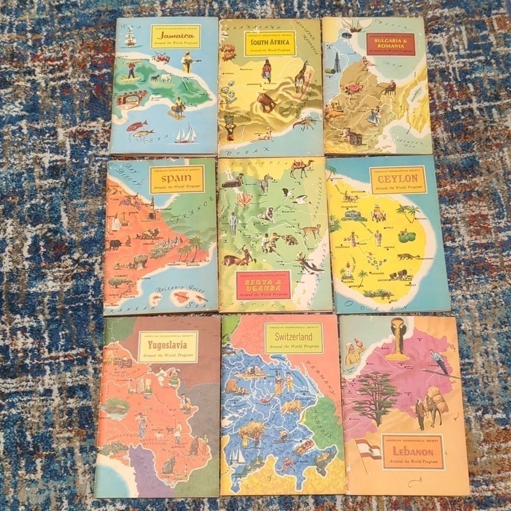 Around The World Program by American Geographical Society - PB Books Set of 9